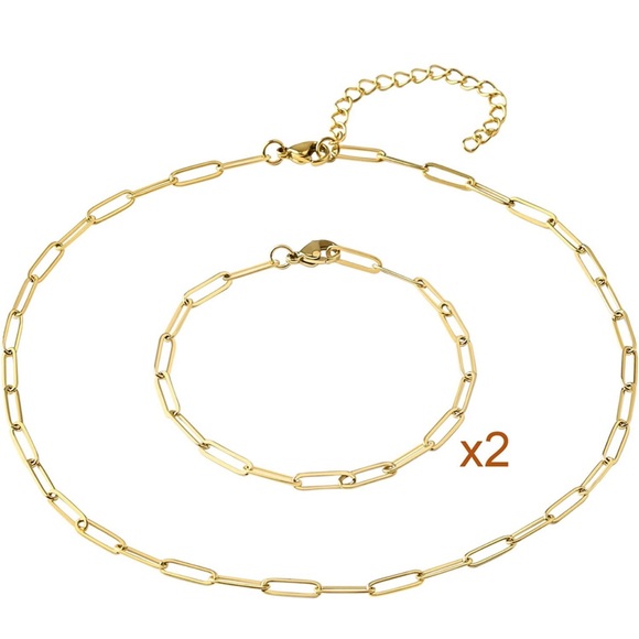 Jewelry - Paperclip Necklace and 2 Bracelets